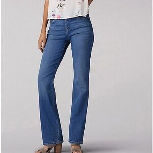 Lee Slender-Secret Medium Wash Bootcut Stretch Jeans w/Gold Sequin Design Pocket